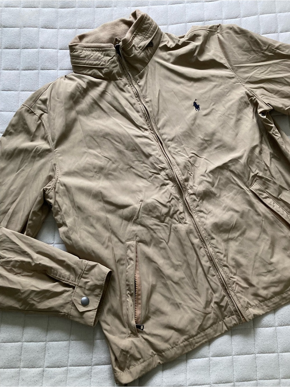 Polo by Ralph Lauren Men’s Tan Lightweight Stand-Collar Zip Jacket